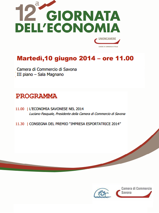 Dodicesima Giornata Economia 10 giugno 2014 Savona